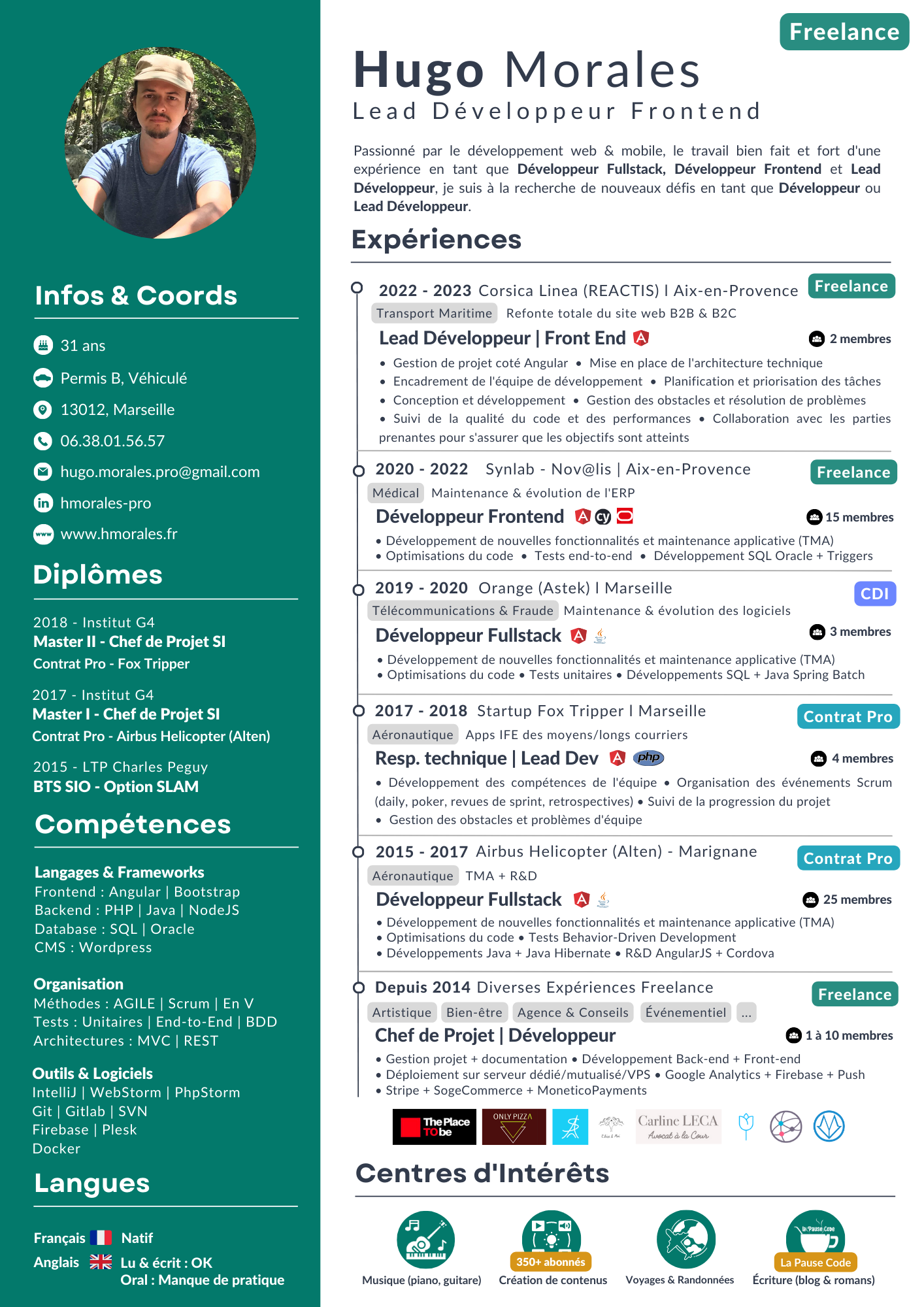 CV Développeur Hugo Morales